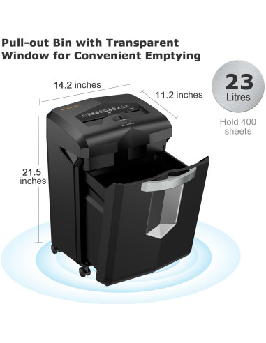 Destructora de papel Bonsaii C149-C, corte cruzado 18 hojas