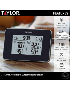 Termómetro e Higrómetro Digital Inalámbrico Taylor 1731 2