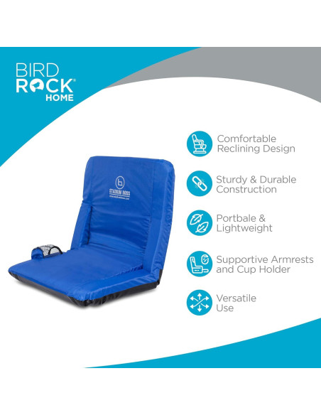 Silla Reclinable de Estadio Stadium Boss Acolchada Azul - 6 Posiciones