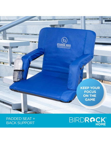 Silla Reclinable de Estadio Stadium Boss Acolchada Azul - 6 Posiciones