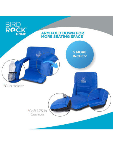 Silla Reclinable de Estadio Stadium Boss Acolchada Azul - 6 Posiciones