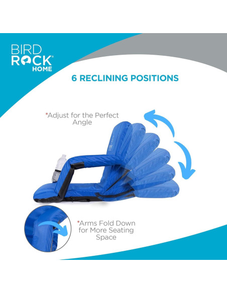 Silla Reclinable de Estadio Stadium Boss Acolchada Azul - 6 Posiciones