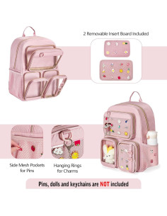 Mochila Ita Bag Prokva Rosa para Laptop y Pins Kawaii 19L 2