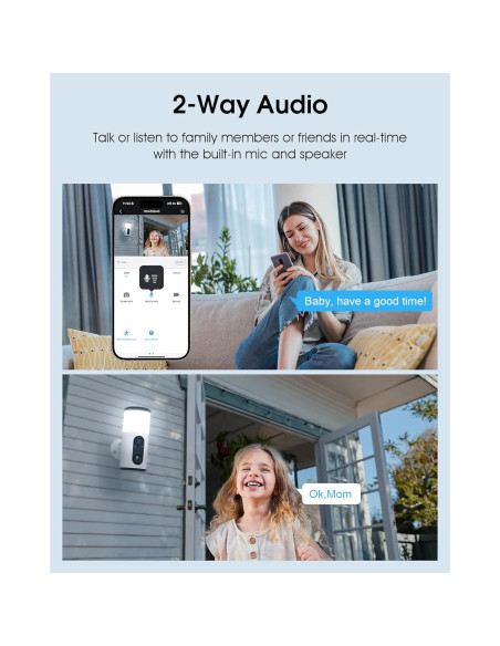 Cámaras de Seguridad Solar ANRAN 2K Inalámbricas para Exterior