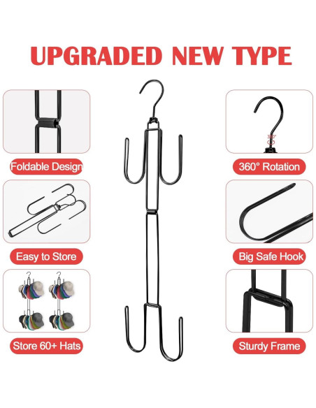 Organizador de Sombreros Plegable Homivale, Soporta 40 Gorras