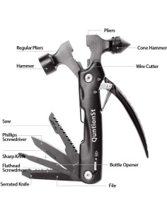 Martillo de Supervivencia 12 en 1 QuntionSt - Herramienta Multifuncional 2