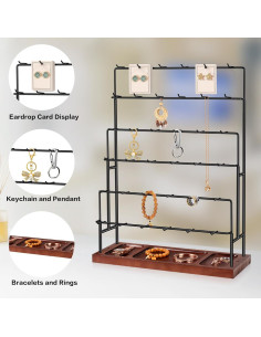 Exhibidor de Joyería GEAMSAM 36 Ganchos 38x12.7x48 cm 2