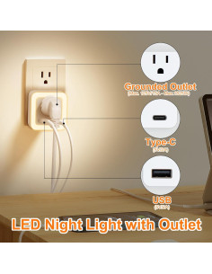 Luz Nocturna Enchufable JackonLux ECL02-2PK 3000K LED 2