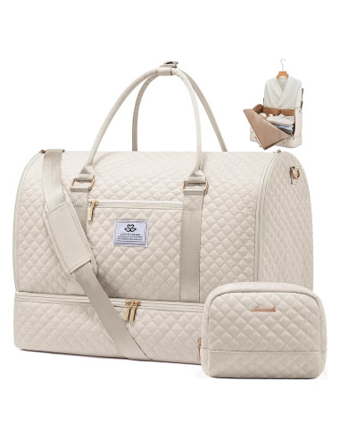 Bolsa de Ropa LOVEVOOK 53L para Mujeres Beige 2 en 1