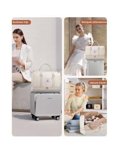 Bolsa de Ropa LOVEVOOK 53L para Mujeres Beige 2 en 1