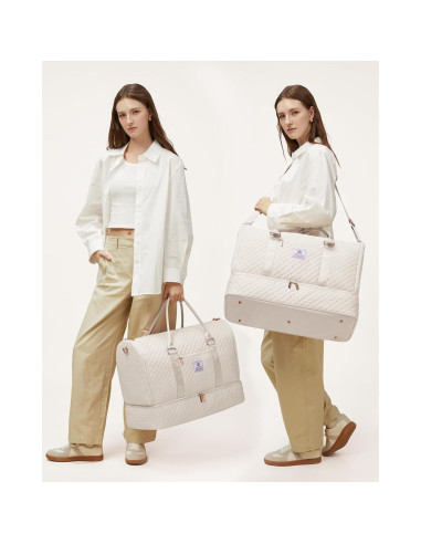 Bolsa de Ropa LOVEVOOK 53L para Mujeres Beige 2 en 1