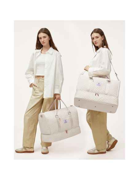 Bolsa de Ropa LOVEVOOK 53L para Mujeres Beige 2 en 1