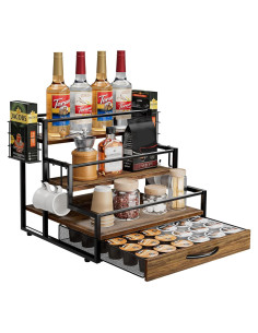 Organizador de Jarabes de Café OCPO HOME con Cajón para 36 Cápsulas