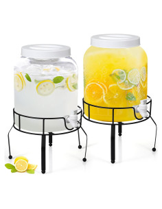 Dispensador de Bebidas 2 Galones Tanlade con Soporte de Metal