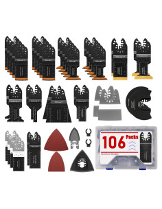 Kit de Hojas de Sierra Oscilante Adust 106 Piezas Bi-Metal
