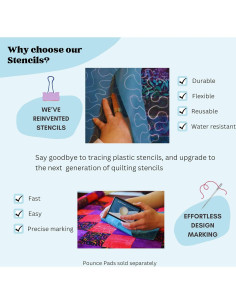 Plantilla de Acolchado Cuadrícula Hancy Creations 43x28 cm 2