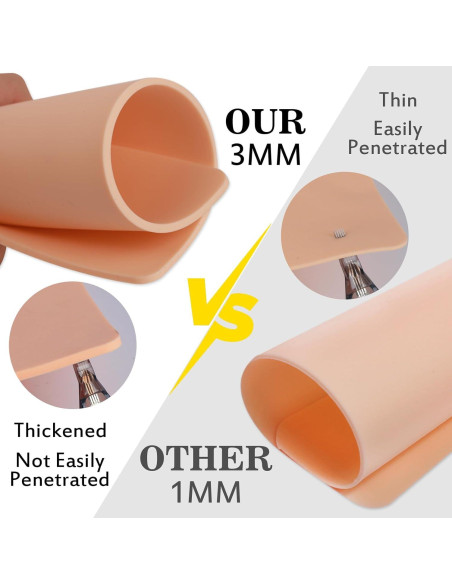 Piel Falsa de Tatuaje Romlon 6 Pcs 3MM Doble Cara 19x14.3 cm