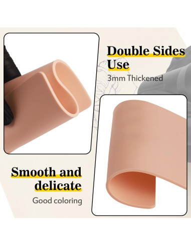 Piel Falsa de Tatuaje Romlon 6 Pcs 3MM Doble Cara 19x14.3 cm