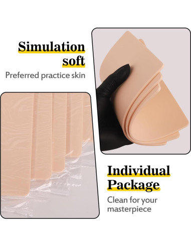 Piel Falsa de Tatuaje Romlon 6 Pcs 3MM Doble Cara 19x14.3 cm