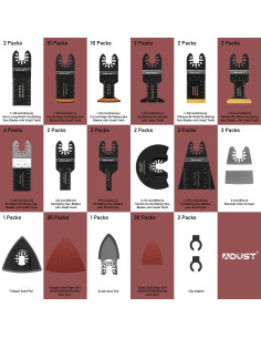 Kit de Hojas de Sierra Oscilante Adust 106 Piezas Bi-Metal 2