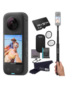 Cámara de acción 360 Insta360 X3 5.7K HDR 72MP con accesorios