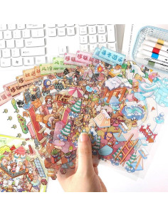 Pegatinas 3D DIY Genérico - 6 Conjuntos Animales Reutilizables 2