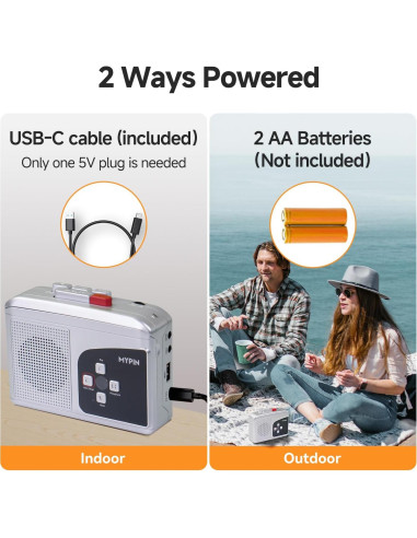 Grabadora de Cinta Estéreo Portátil MYPIN, Convierte a MP3