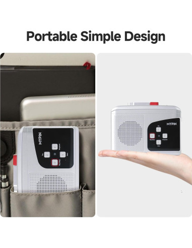 Grabadora de Cinta Estéreo Portátil MYPIN, Convierte a MP3