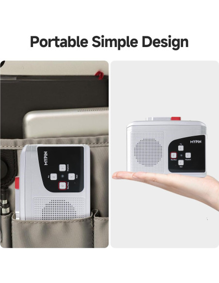 Grabadora de Cinta Estéreo Portátil MYPIN, Convierte a MP3