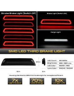 Luz de freno LED alta VIPMOTOZ para Toyota Tacoma 2016-2023 2