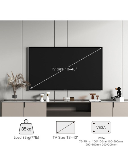 Soporte de Pared para TV de Esquina FORGING MOUNT 13-43"