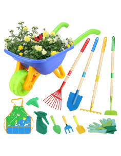 Set de Jardinería para Niños Magic4U 11 Piezas con Carretilla