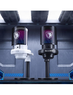 Micrófono SADES Tyto RGB Cardioide con Soporte y Filtro Antipop 2