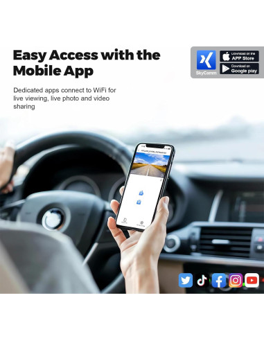 Cámara Dash 4K Mangoal para Ford Expedition 2018-2025, WiFi