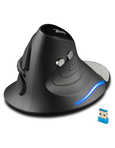 Mouse Vertical Inalámbrico Zelotes F17, 2400 DPI, Ergonómico