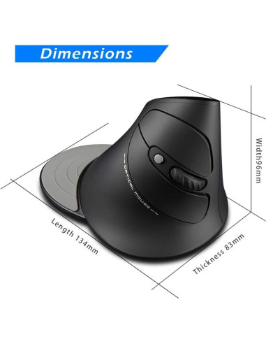 Mouse Vertical Inalámbrico Zelotes F17, 2400 DPI, Ergonómico
