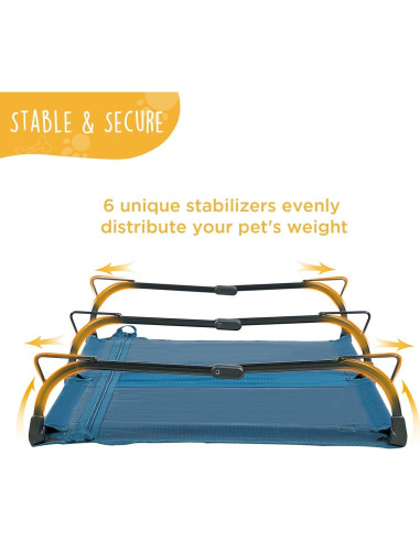 Cama Elevada Plegable para Perros Grande Canine Canyon Azul