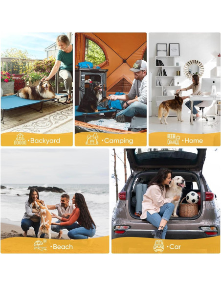 Cama Elevada Plegable para Perros Grande Canine Canyon Azul