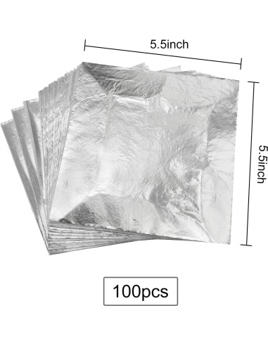 Juego de Hojas de Imitación de Oro 300 Hojas 14x14 cm