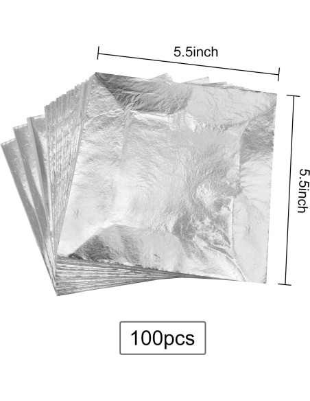 Juego de Hojas de Imitación de Oro 300 Hojas 14x14 cm