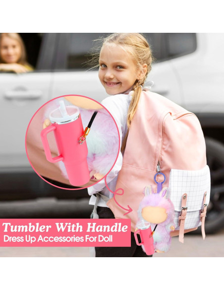 Llaveros en forma de taza rosa TIFFYONEK para muñecas Llaveros en forma de taza rosa TIFFYONEK para muñecas