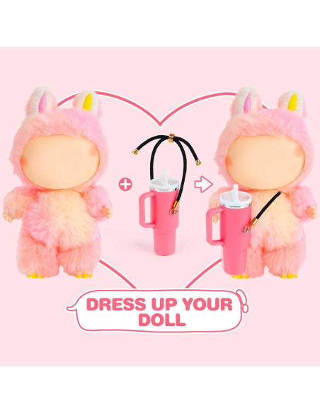 Llaveros en forma de taza rosa TIFFYONEK para muñecas Llaveros en forma de taza rosa TIFFYONEK para muñecas