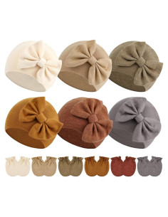 Conjunto de Sombreros Turbante y Manoplas para Bebés Cinaci