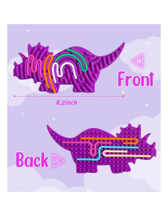 Tablero de Actividad Sensorial EWX Dinosaurio Antiestrés 12 Cuerdas 2