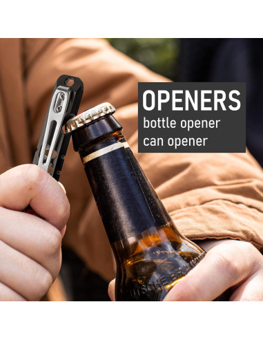 Barra de palanca EDC TISUR de titanio, 11.1 cm, herramienta multitool