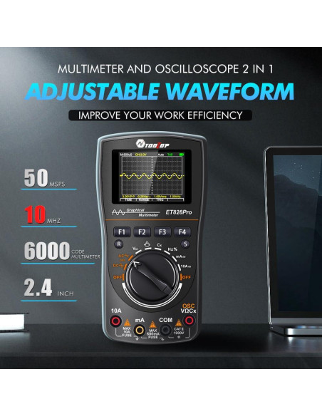 Osciloscopio Digital de Mano TOOLTOP ET828Pro 10MHz 50Msps