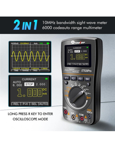 Osciloscopio Digital de Mano TOOLTOP ET828Pro 10MHz 50Msps