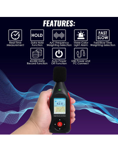 Medidor de Decibelios Digital Danoplus KIB0441 30-130dB 2