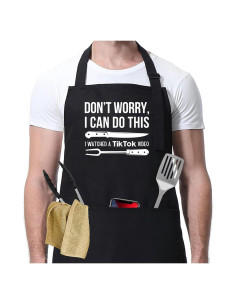 Delantal de Cocina Ajustable Besa al Chef - Poliester con Bolsillos