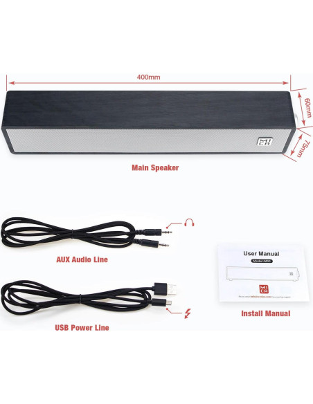 Altavoces de Computadora MICA M30, Barra de Sonido USB 5W